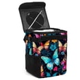 thumbnail image 1 of Flower Butterfly Foldable Car Trash Can with Lid, Leak-Proof Mini Trash Can, Hanging Storage Bag - Car Trash Bin for Clean and Organized Rides, 1 of 6