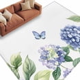 thumbnail image 1 of Flower Butterfly Large Area Rugs for Bedroom Living Room, Soft Non Slip Carpet Bedside Rug, Blue Purple Watercolor Wilflower Rectangular Floor Cover Kitchen Accent Rug 5'x7' for Dining Room/Office, 1 of 9