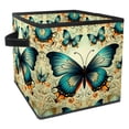 thumbnail image 1 of Flower Butterfly Large Capacity Foldable Storage Basket with Handle 10.8"x10.5"x10.6" - Storage Bins, Storage Bin, Storage Box, 1 of 6