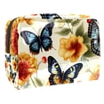 thumbnail image 1 of Flower Butterfly PVC Waterproof Travel Pouch with Zipper, Lightweight, Large Capacity, Printed Design - Suitable for Ladies and Girls Out & about, 1 of 6