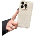 thumbnail image 1 of Flower Butterfly Pattern Faux Leather Phone Case, Simple and Fashionable, Drop-Proof and Wear-Resistant, for iPhone 15 14 13 12 11 Pro Max Plus Phone Case (White,iPhone 14 Pro Max), 1 of 8