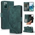 thumbnail image 1 of Flower&Butterfly Pattern Wallet Case for Samsung Galaxy S20,Dteck Magnetic Leather Case Shockproof Rubber Kickstand Full Body Protective Cover with Wrist Strap,Green, 1 of 6