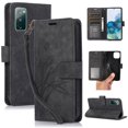 thumbnail image 1 of Flower&Butterfly Pattern Wallet Case for Samsung Galaxy S20,Dteck Magnetic Leather Case Shockproof Rubber Kickstand Full Body Protective Cover with Wrist Strap,Black, 1 of 6