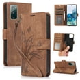 thumbnail image 1 of Flower&Butterfly Pattern Wallet Case for Samsung Galaxy S20 FE,Dteck Magnetic Leather Case Shockproof Rubber Kickstand Full Body Protective Cover with Wrist Strap,Brown, 1 of 6