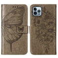 thumbnail image 1 of Flower Butterfly Pattern Wallet Case for iPhone 14 Pro, PU Leather Soft TPU Shockproof Anti-Drop Flip Folio Case with Wrist Strap Stand Magnetic Clasp Card Slots Phone Cover for iPhone 14 Pro,Gray, 1 of 10