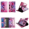 thumbnail image 1 of Flower Butterfly Pink tablet case 7 inch for RCA Voyager 2 7" 7inch android tablet cases 360 rotating slim folio stand protector pu leather cover travel e-reader cash slots, 1 of 2