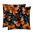 thumbnail image 1 of Flower Butterfly Set of 2 Velvet Throw Pillow Covers with Unique Patterns in 16x16, 18x18, 20x20 Inches for Throw Pillow Inserts for Various Occasions, 1 of 6