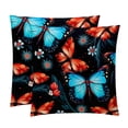 thumbnail image 1 of Flower Butterfly Set of 2 Velvet Throw Pillow Covers with Unique Patterns in 16x16, 18x18, 20x20 Inches for Throw Pillow Inserts for Various Occasions, 1 of 6