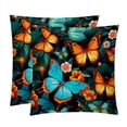 thumbnail image 1 of Flower Butterfly Set - Decorative Pillows Covers, Velvet Throw Pillow Cases with Unique Patterns for Home Decor, 16x16, 18x18, 20x20 Inches, 2 Pack - Great for Various Occasions., 1 of 6