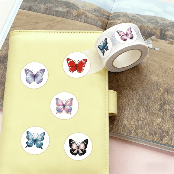 Flower Butterfly Stickers for Kids School Ages – Bulk Stickers 500 Pcs Roll, Scrapbook Sticker Pack