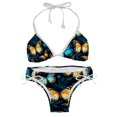 thumbnail image 1 of Flower Butterfly Stylish Bikini Set with Detachable Sponge & Adjustable Strap, 2-Pack One-Piece Swimsuits for All Scenes, 1 of 1