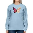 thumbnail image 1 of Flower Butterfly Sweatshirt Women -Smartprints Designs, Female Large, 1 of 4