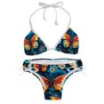 thumbnail image 1 of Flower Butterfly Swimsuit Bikini Set with Detachable Sponge and Adjustable Strap, Two-Pack, for Beach and Pool Parties, 1 of 6