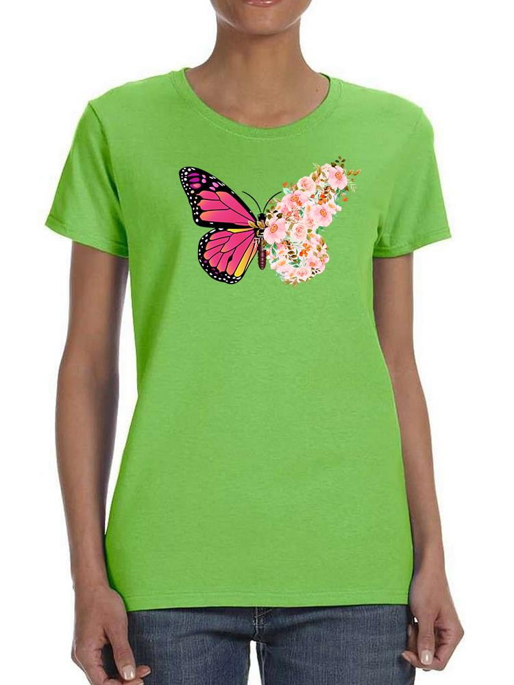 Women Female -Smartprints Flower T-Shirt 4X-Large Butterfly Designs,