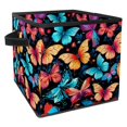 thumbnail image 1 of Flower Butterfly Toy Storage Baskets, Foldable with Handle, 10.8"x10.5"x10.6", Large Capacity - Storage Bins for Clothes, 1 of 6