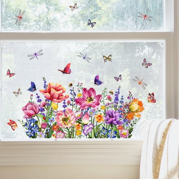 Flower Butterfly Wall Sticker Background Wall Home Decoration Wall Sticker DJ4079-ZC Smile Home