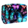 thumbnail image 1 of Flower Butterfly Waterproof Cosmetic Travel Pouch Bag Makeup Organizer Small Lightweight Large Capacity Printed Design for Ladies and Girls, 1 of 6