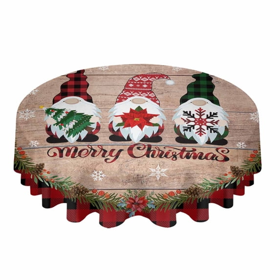 Flower Butterfly Wheat Ear Tablecloths for Dining Table Waterproof Round Table Cover for Kitchen Living Room