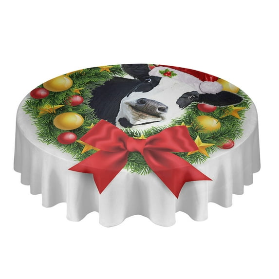Flower Butterfly Wheat Ear Tablecloths for Dining Table Waterproof Round Table Cover for Kitchen Living Room