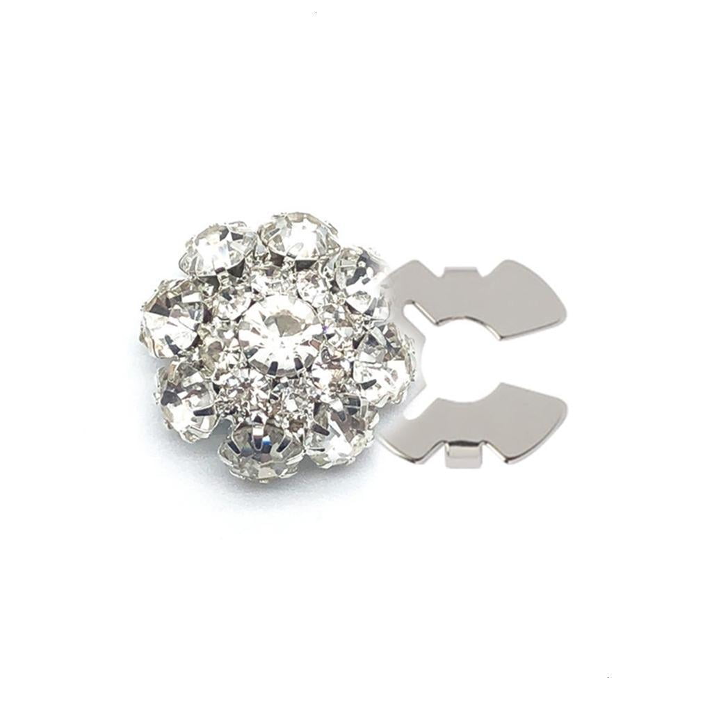 Flower Button Rhinestones Button Cover Embellishment Button Decorative ...