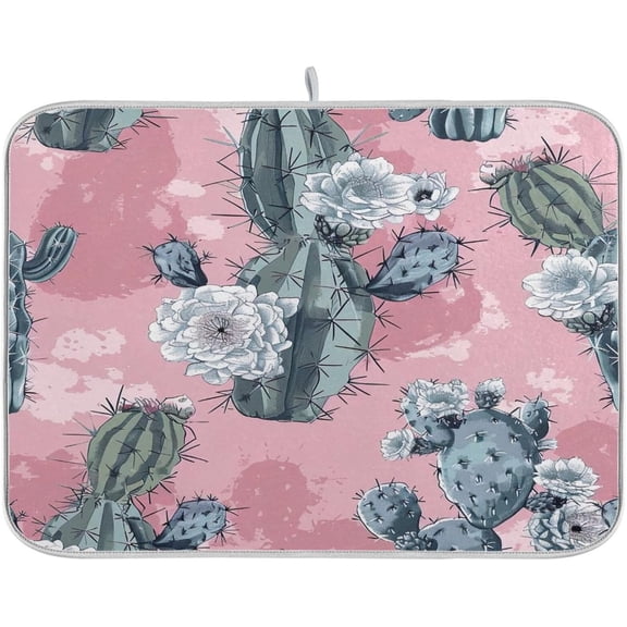 Flower Cactus Dish Drying Mat for Kitchen, Hanging Drying Mat for Kitchen Countertops, Coffee Machine Dish Drying Rack
