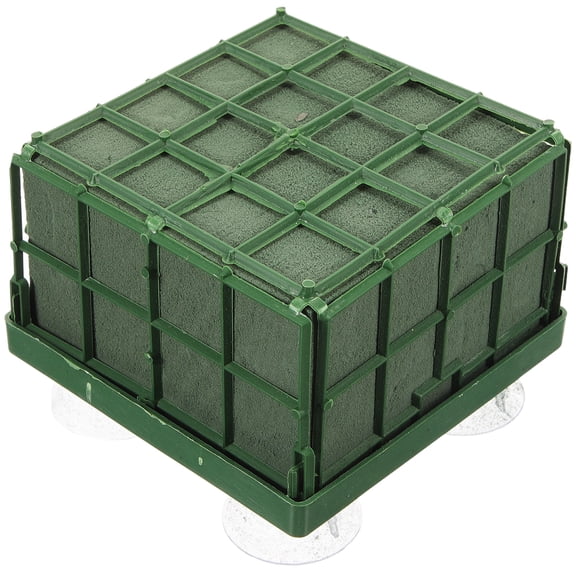 Green Artificial Flower Cage Holder with Foam Base for Blocks Arrangement - Plastic Mud Support by Greenoodle