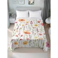 thumbnail image 1 of Flower California King Size Flat Sheet, Wrinkleproof & Fadeproof Cooling Flat Bed Sheet Only, Eucalyptus Plant Garden Red Floral Watercolor Breathable Soft Bedding Top Sheets 108 x 98 Inches, 1 of 8
