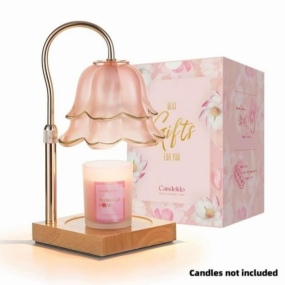 Flower Candle Warmer Lamp, with 2 Bulbs, Height Adjustable with Timer, Unique Glass Lily of the Valley Lamp for Home & Bedroom Decor, Ideal Gift for Birthday/Mother's Day, Halloween Gifts, Christmas
