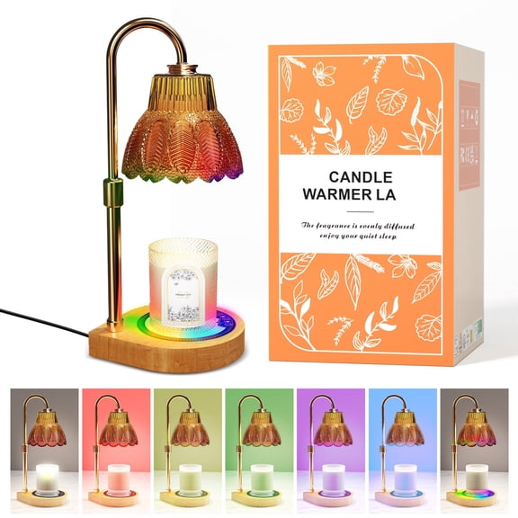 Flower Candle Warmer Lamp with Timer, Dimmable Candle Lamp Warmer, Christmas Birthday Gift for Women Mom, House Warming for New Home Decor, Lotus Wax Melt Warmer for Jar Candles(Pink)