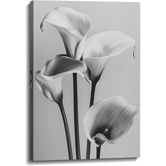 Flower Canvas Art Flower Picture Bathroom Wall Decor Fraemd Floral Painting Vintage Artwork for Living Room Office Home Decoration Gallery Wrapped Ready to Hang(Flower-3,12.00"x18.00")