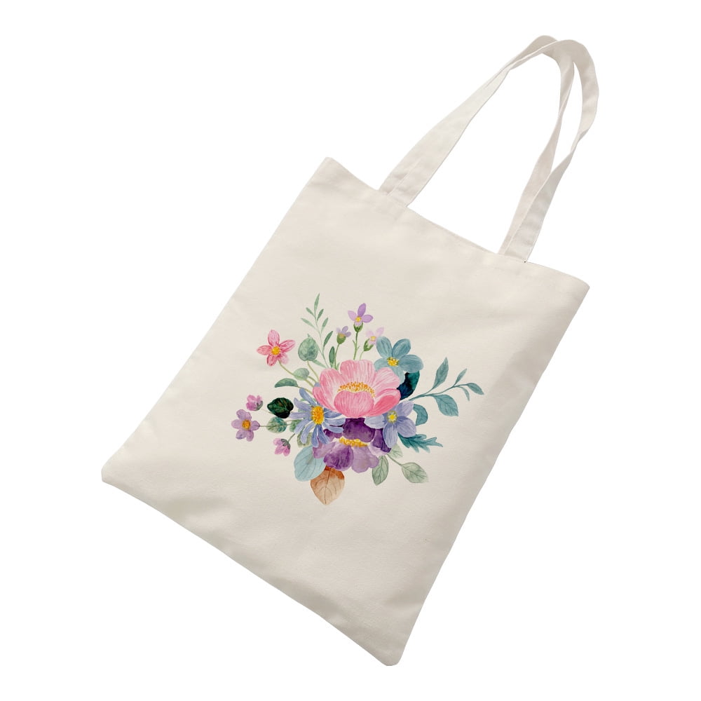 Flower Canvas Tote Bag - Beach Tote Bags - Weekender Travel Bag - for Women  Charming Aesthetic Beach Tote Bag 