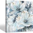 thumbnail image 1 of Flower Canvas Wall Art Bedroom: Modern Living Room Bathroom Abstract Blue Lily Floral Painting Simple Botanical Bouquet Picture Giclee Print Minimalist Contemporary Gallery Artwork 12x12, 1 of 6