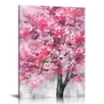 thumbnail image 1 of Flower Canvas Wall Art Peak Of With Pink Cherry Blossom In Spring Under Picture Print Stretched And Framed For Modern Home Decor Ready To Hang, 1 of 5