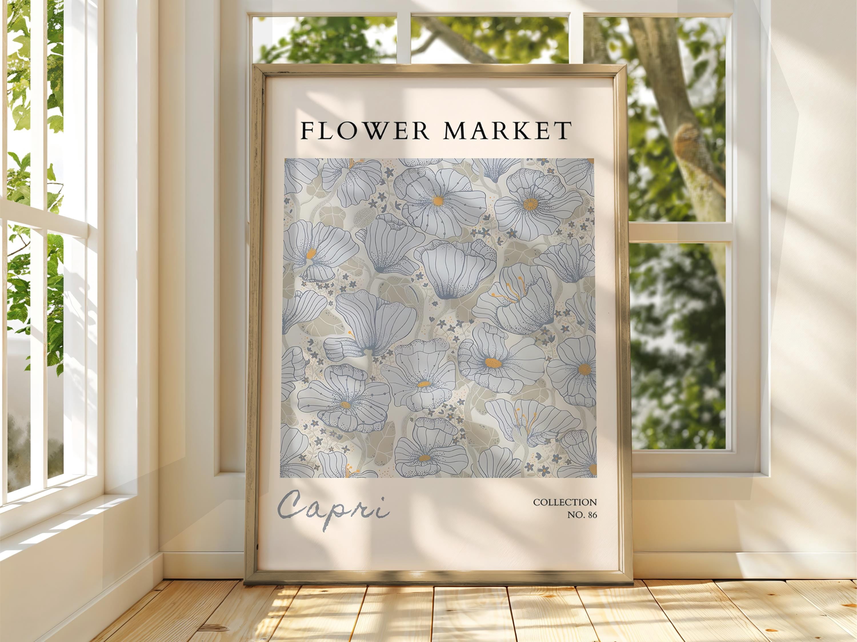 Capre Host Flower Capri Market Floral Garden Botanical Poster , Poster Print Only ...