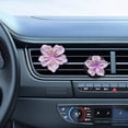thumbnail image 1 of Flower Car Air Freshener Clip 2 Pack | Peach Blossom Scent, Resin Petals, Vent Diffuser, Long-Lasting Fragrance, Fits Most Cars, Gradient Design, Chemical-Free Safe Gift, 1 of 7
