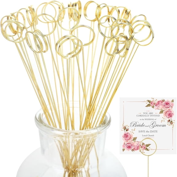 Flower Card Holder Stick Gift Picks for Bouquets, Birthday Parties 20 Pcs