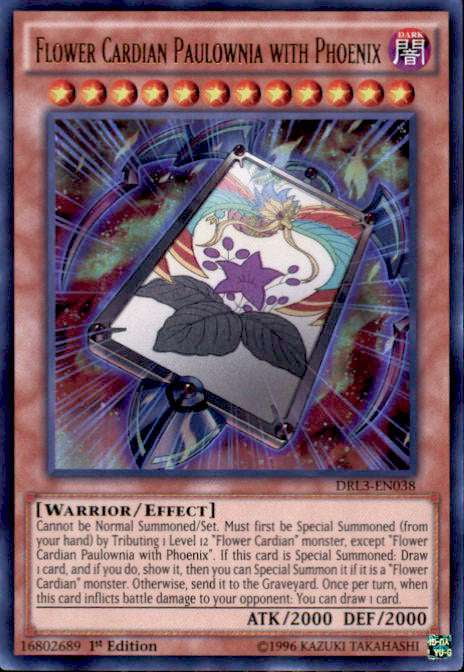 yugioh flower cardian cards Paulownia with Phoenix - DRL3-EN038 Ultra Rare Ultra Rare Attack Flower Cardian Paulownia with Phoenix