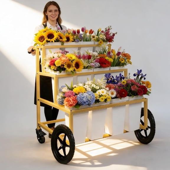 Flower Cart Plant Stand for Wedding Garden Patio