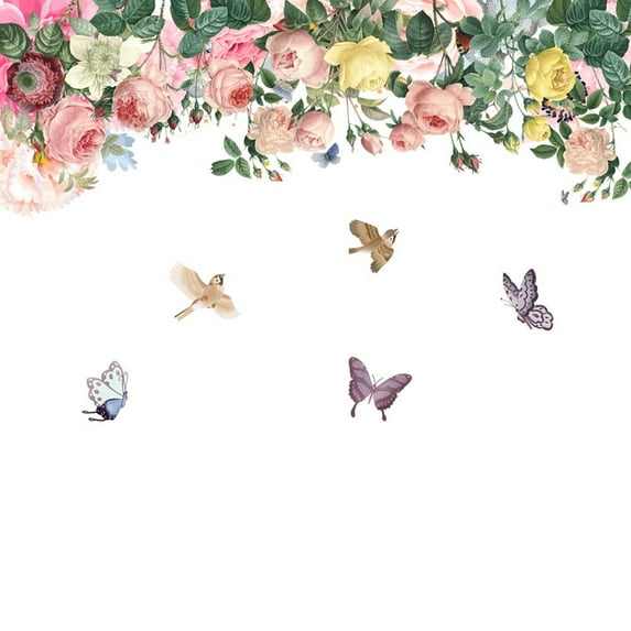 Flower Cartoon Wall Art Stickers Removable Vinyl Decal Home Decoration