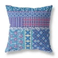 thumbnail image 1 of Flower Castle Patchwork Faux Suede Fabric Throw Pillow in Navy and Maroon 18x18, 1 of 9