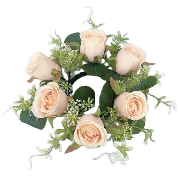 Rose Candle Ring Garland Centerpiece for Weddings and Home Decor