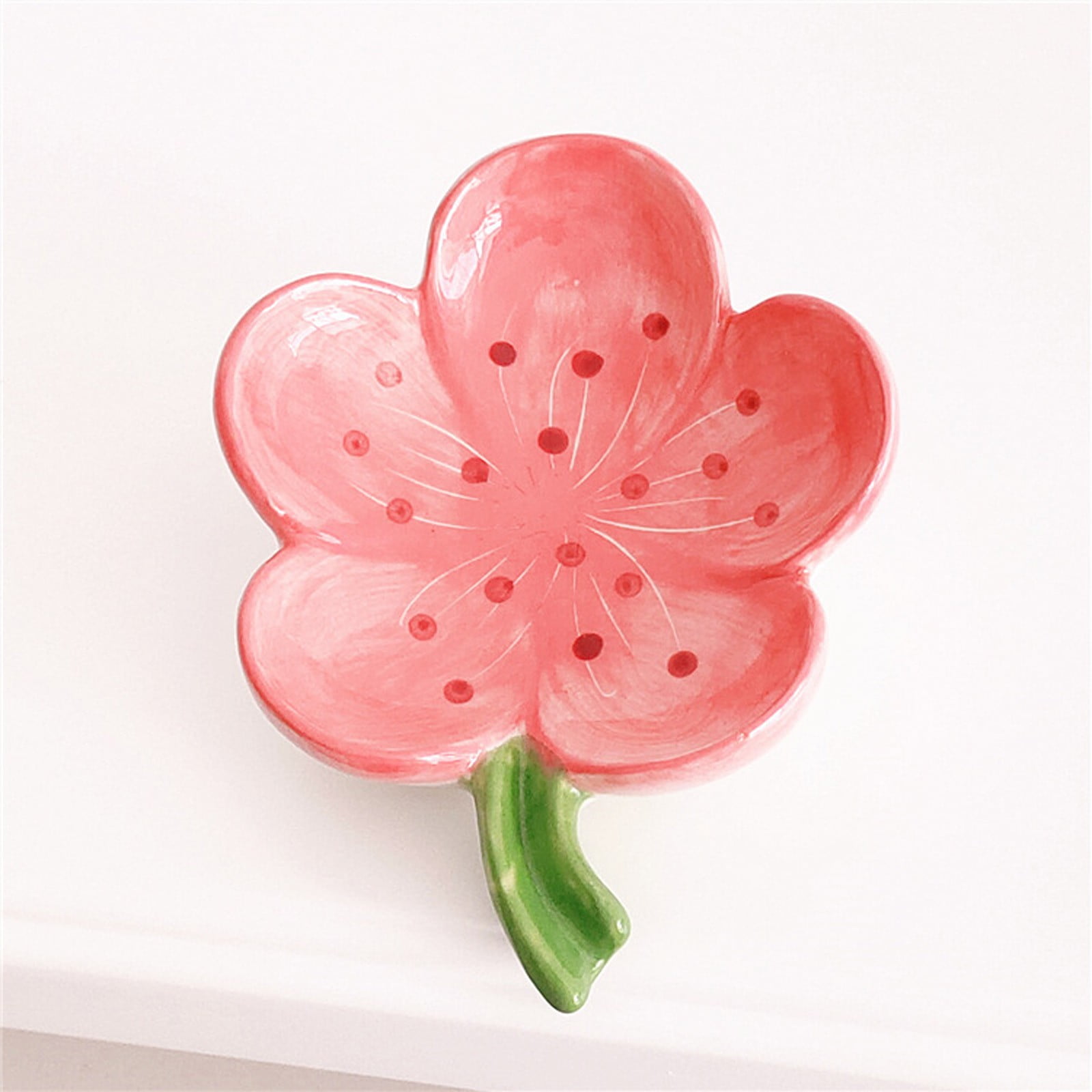 Flower Ceramic Soap Box Creative Hotel Toilet High End Drain Soap Plate