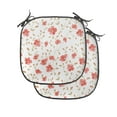 thumbnail image 1 of Flower Chair Seating Cushion Set of 2, Flourishing Peonies in Vintage Style Flower Buds Bloom Summer Garden Art, Seat Pads for Office with Anti-slip Backing, 16"x16", Dark Coral White, by Ambesonne, 1 of 7
