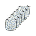 thumbnail image 1 of Flower Chair Seating Cushion Set of 6, Flower Pattern Feminine Nostalgic Art Greenland Natural Creative Design, Seat Pads with Anti-slip Backing, 16"x16", Pale Blue White Green, by Ambesonne, 1 of 7