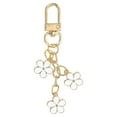 thumbnail image 1 of Flower Charm Keychain, Enameled Keychain Pendant with Snap Hook, White, 1 of 6
