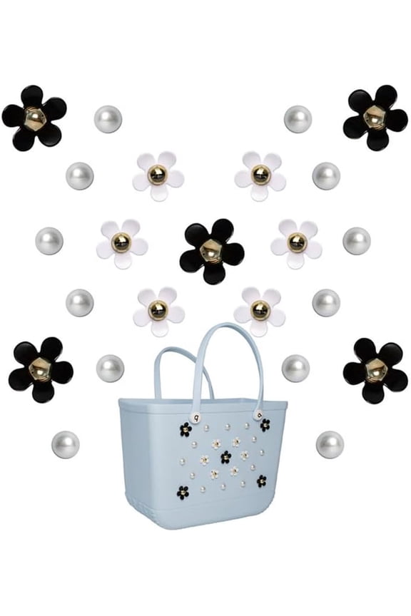 Flower Charms Compatible with Bogg Bag＆Simply Southern Totes, Pearl Bag Bits Insert Charm Accessories