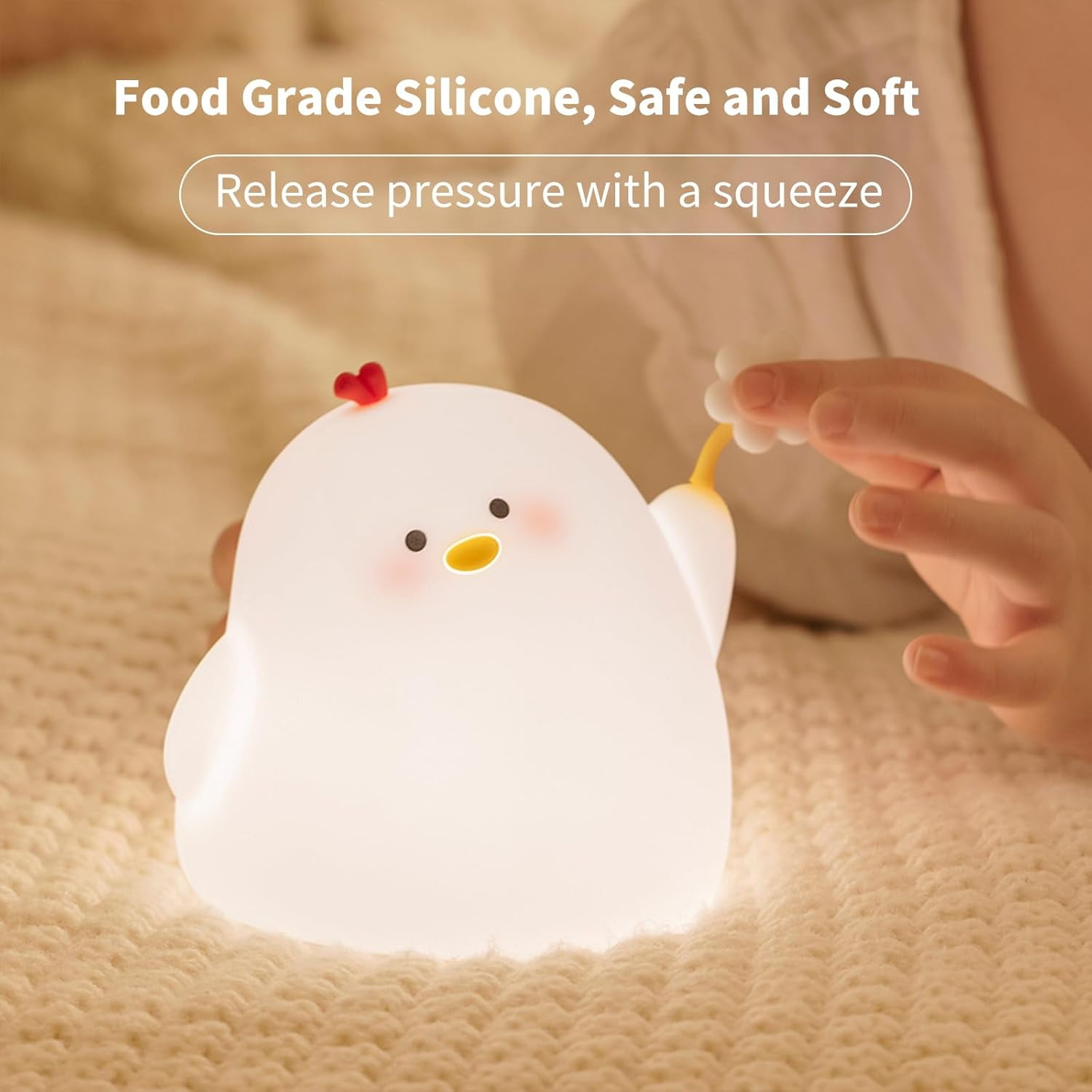 Flower Chicken Cute Night Light,3 Level Dimmable Night Light ...