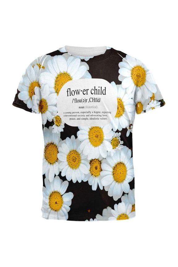 Flower Child Definition Daisies All Over Mens T Shirt