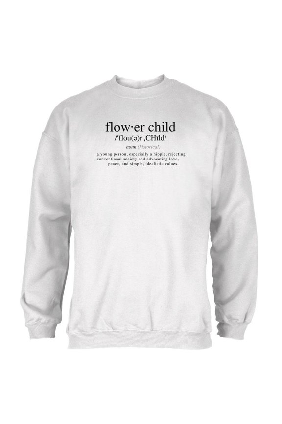 Flower Child Definition Mens Sweatshirt White 2XL