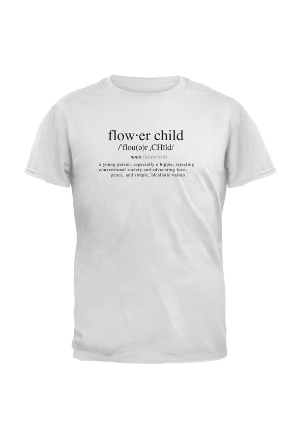 Flower Child Definition Mens T Shirt White MD